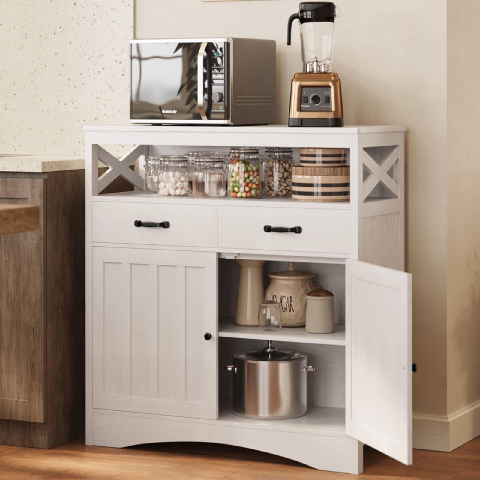 Snapklik.com : Gizoon Farmhouse Buffet Sideboard Kitchen Storage ...