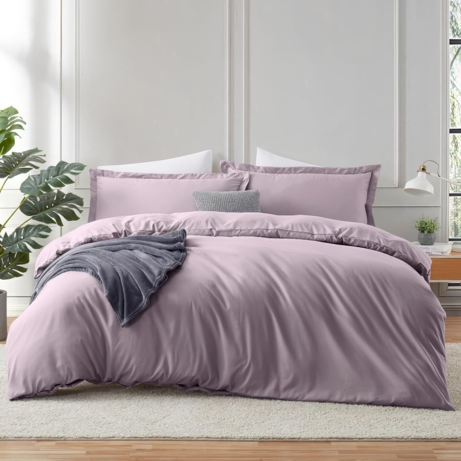 Hearth & Harbor Dusty Purple Duvet Cover with Fitted