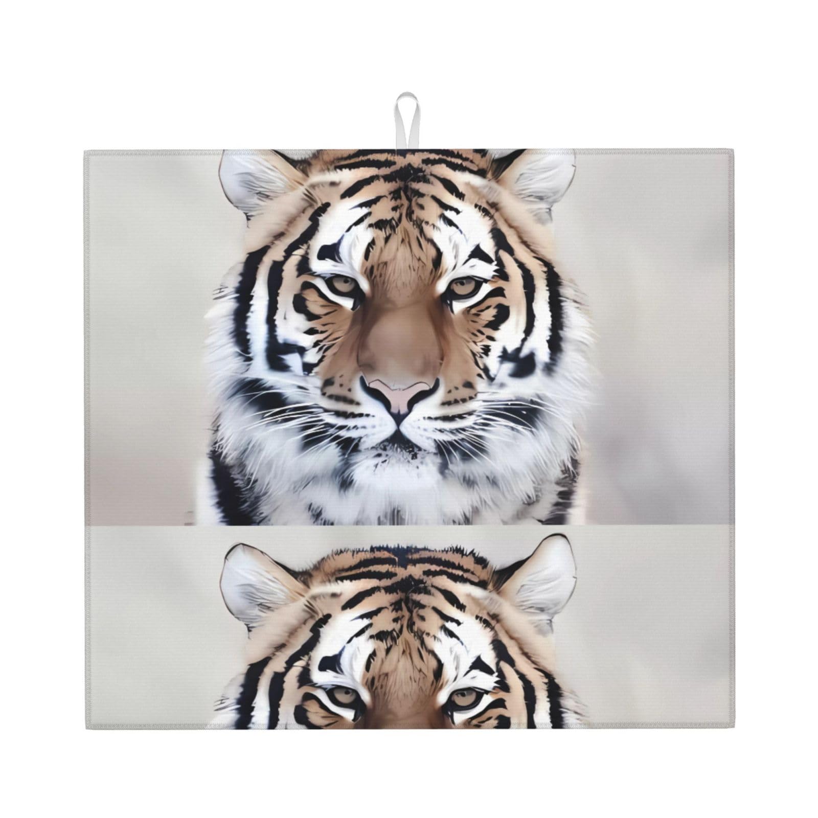WHJSHOP Tiger Prints Kitchen Drying Mat - Absorbent Dish Drying Throw with Vibrant Prints, Quick-Dry Countertop Layer for Dishes & Glassware - Non-Slip