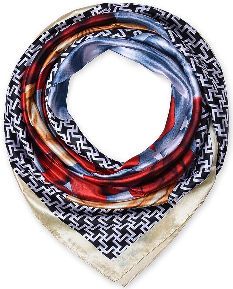 corciova 35x35 Large Square Satin Hair Scarf for Women – Silk-Feel Head Wrap, Night Protection, Fashion Bandana & Headscarf