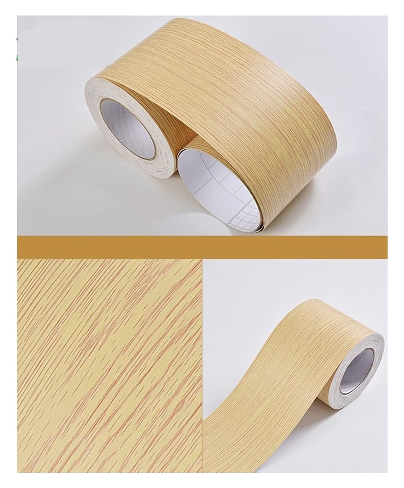 Samoprzylepne bordiury tapetowe, Listwa przypodłogowa samoprzylepna, słoje drewna, wielokolorowa, 5-10 metrów(Wood Gl,10 meters)
