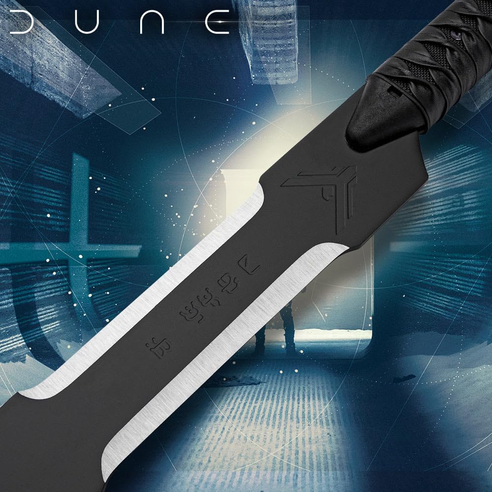 United Cutlery Long Blade of Duncan Idaho Replica | Officially Licensed Dune Movie Collectible | Stainless Steel Blade | Wall Display Plaque and Certificate of Authenticity | Overall Length 32.125"