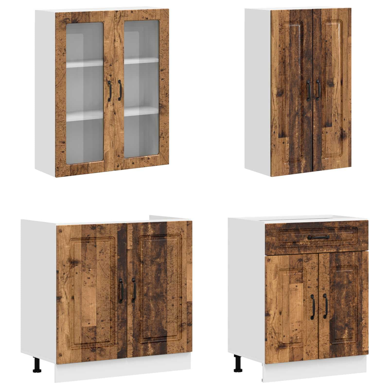 Comodino cucina 60 x 31 x 100 cm Kalmar 4 PZ Legno Antico