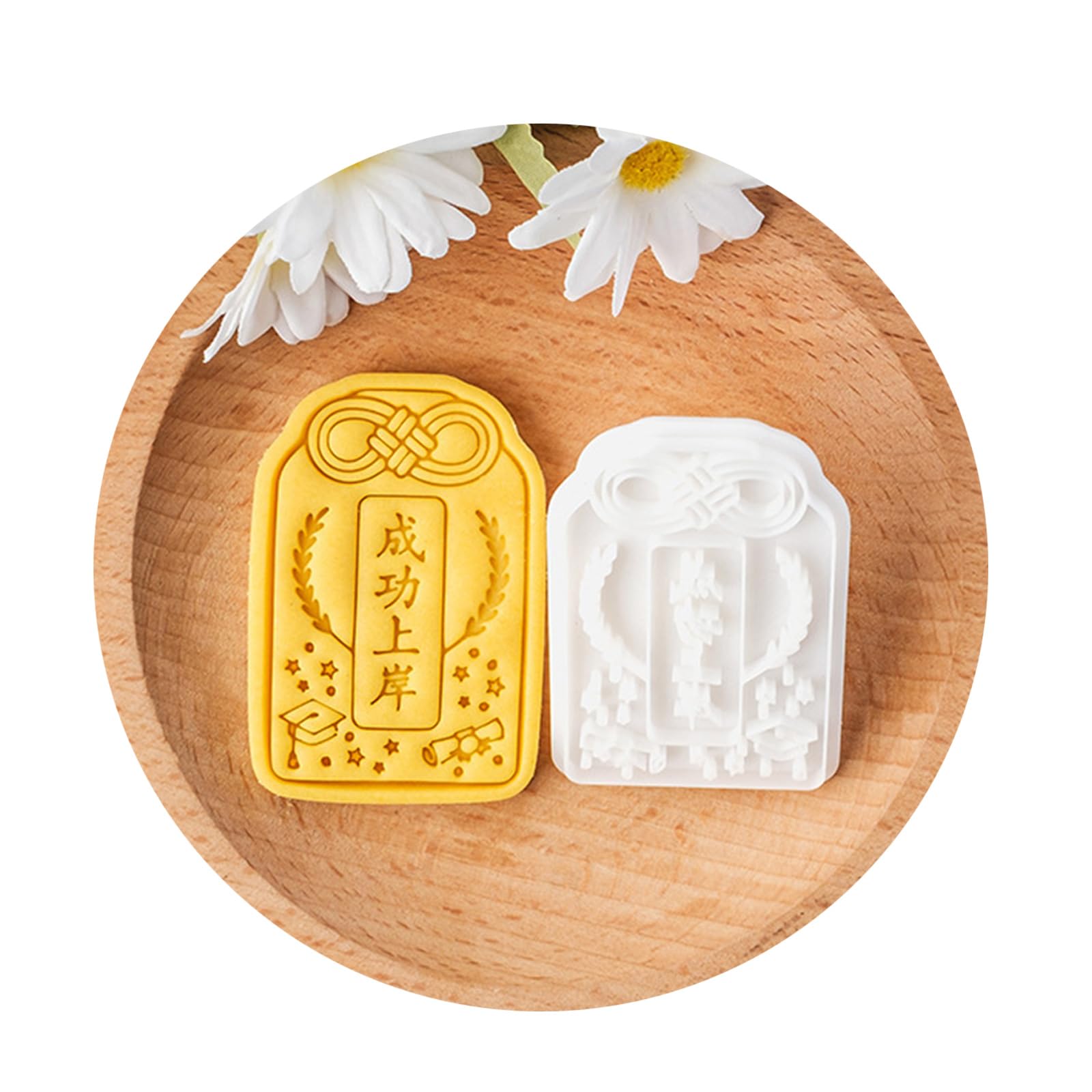 Xinsheinelry Beautiful Pattern Biscuit Embosser Graduation Theme Cookie Baking Stamp Embossed Baking Molds for Enthusiasts Distinctive Cookie Stamp