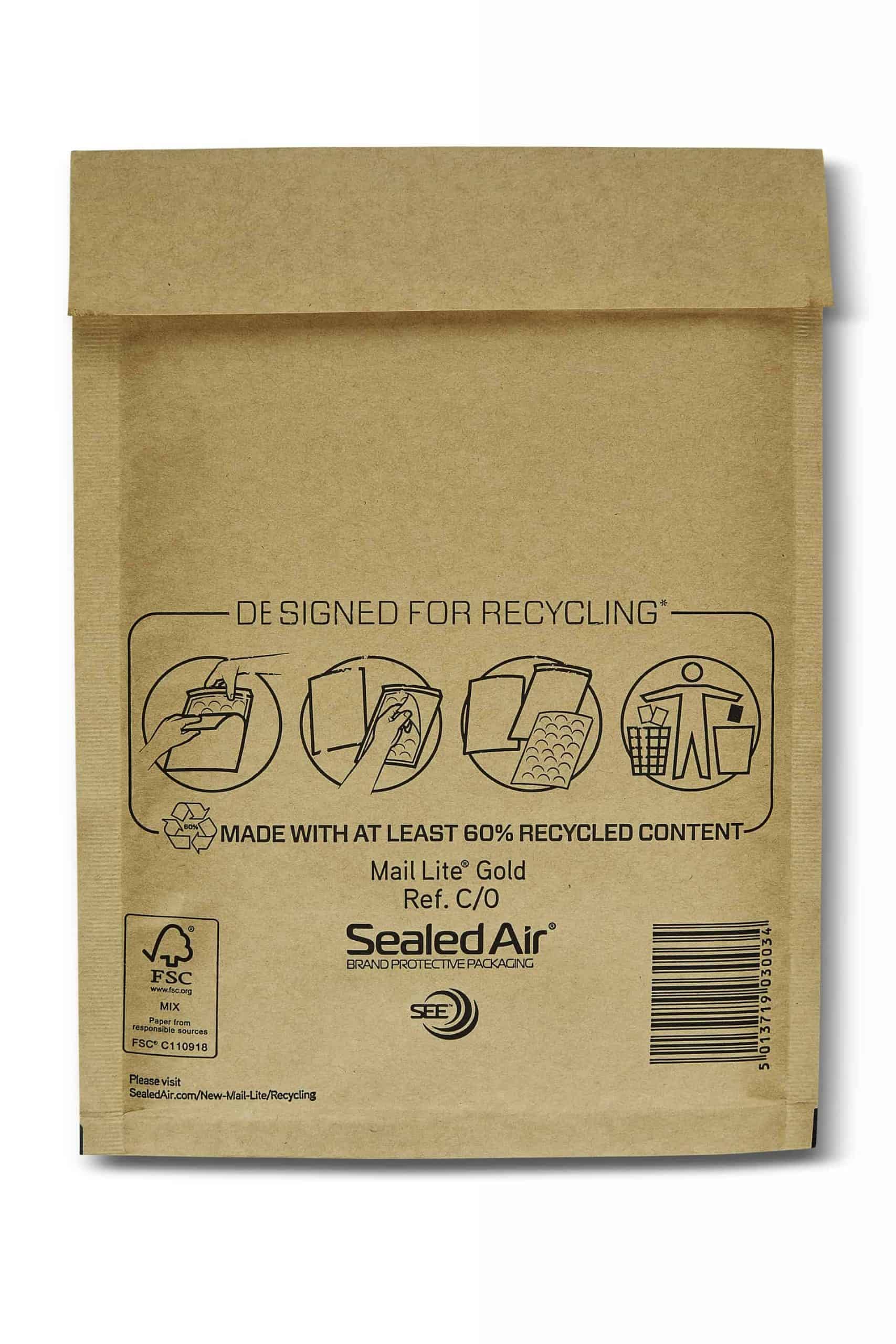 C/0-150 x 210mm Mail Lite Bubble Lined Mailers Envelopes Genuine Sealed Air Padded Mail Peel and Seal Envelope Brown Gold 50 PCS