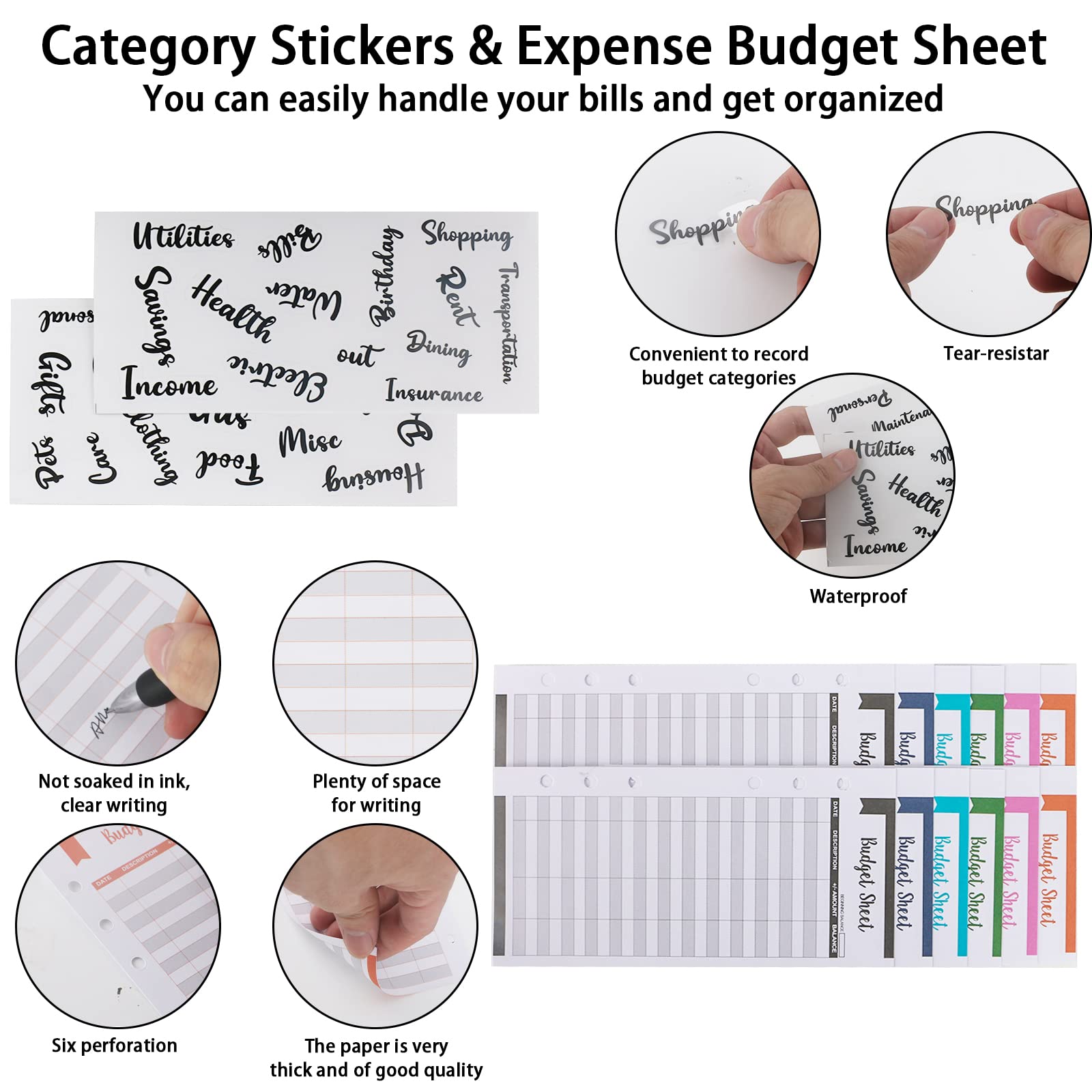 Raccoglitore Notebook A6 Con 12 Buste Trasparenti - Organizzatore Budget Con Etichette E Fogli | Colore Viola - Foto 8
