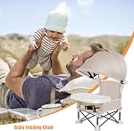 Fauteuil de voyage pour bébé portable, Chaises hautes pliables pour bébé, Chaise haute pour bébé avec plateau et canopée, Siège à manger pour tout-petit, Chaise d'alimentation