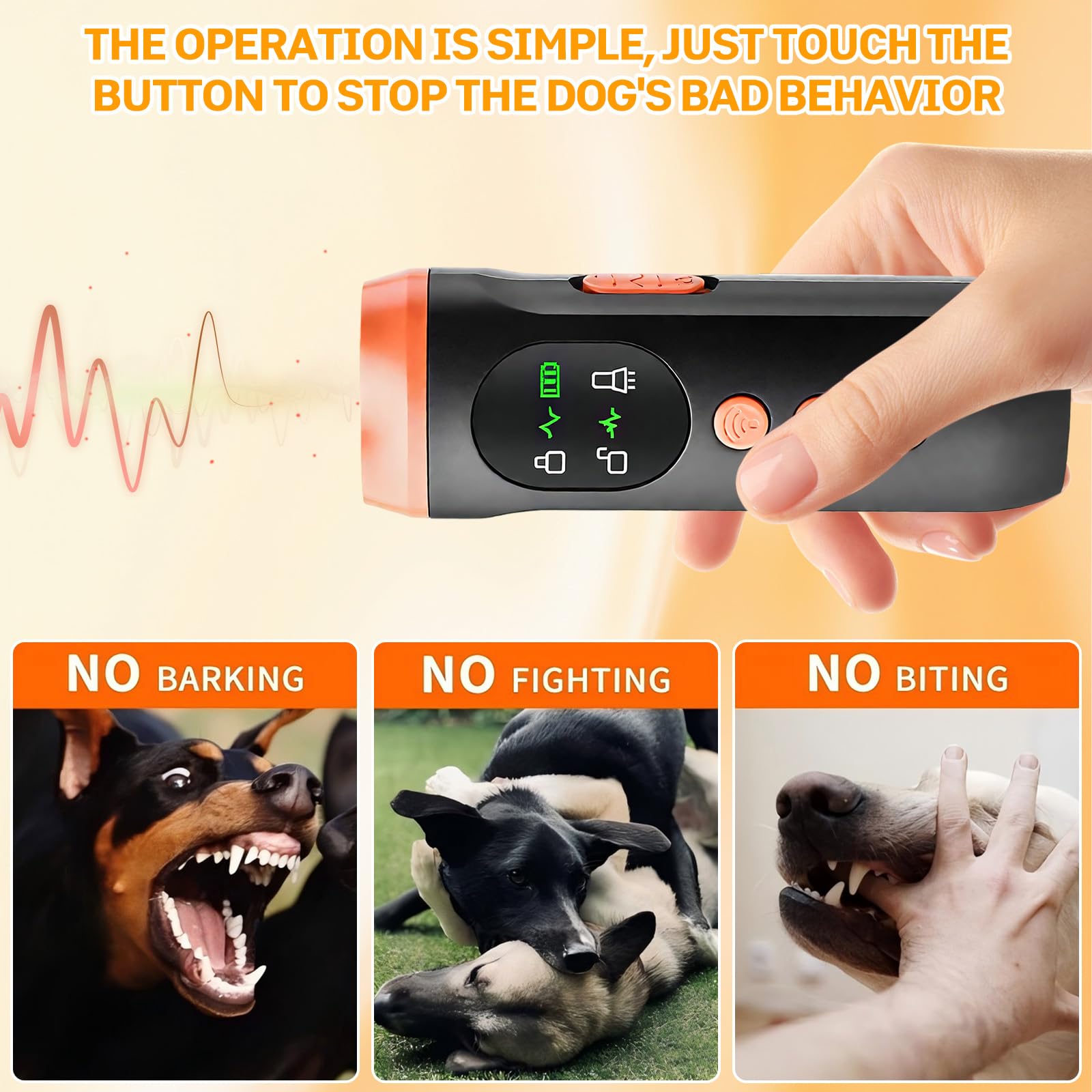 Vtizikl Ultrasonic Anti Bark Device UK, Rechargeable Dog Bark Deterrent with 50ft Range - Image 4
