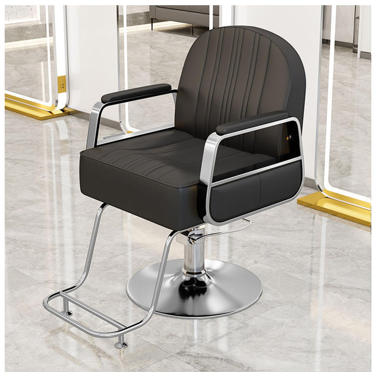 Friseurstuhl, höhenverstellbar, hydraulischer Friseurstuhl mit 360-Grad-Drehung, multifunktionaler Shampoo-Stuhl für Stylisten