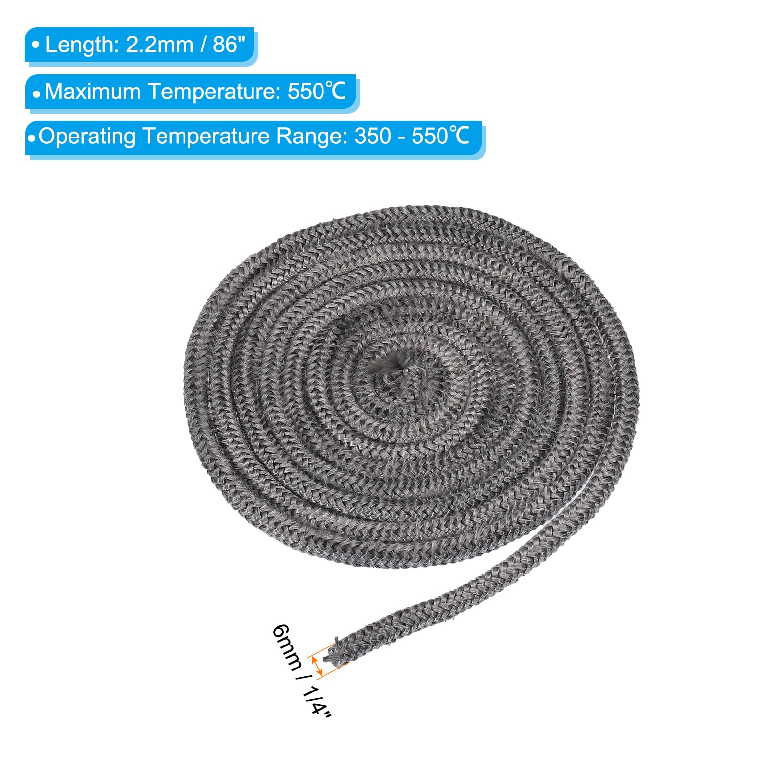 PATIKIL 1/4"x 86" Wood Stove Gasket - Image 2