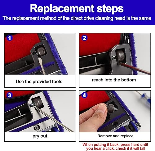 Miniatura 6 de Tiras de felpa suave + rodillo delantero y piezas de repuesto para cabezal de limpieza Dyson V6 V7 para aspiradora Dyson V6 V7 (para DYSON V6 V7)