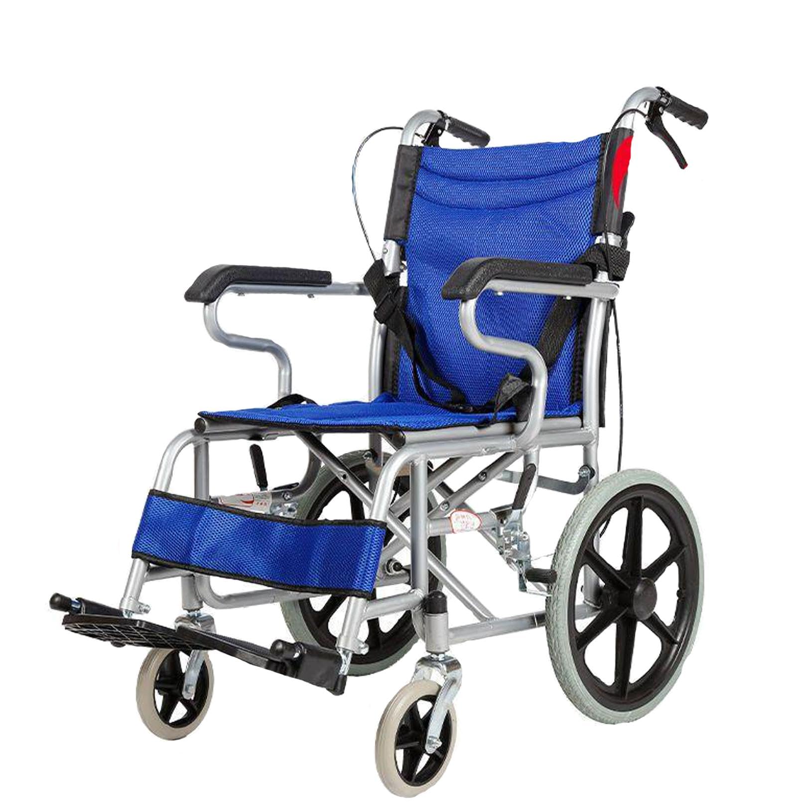 SXSLTSA Wheelchair with Brake for Elderly and Disabled, 16 inch Wheels, Folding footrest, seat 45cm - Yellow Color