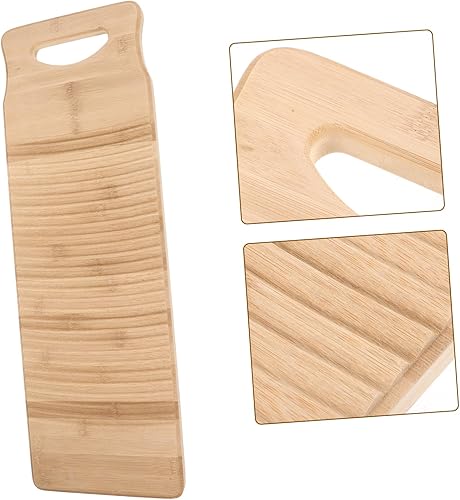 Miniatura 4 de Hemoton Tabla de lavado de madera de bambú, tabla de lavar a mano, tabla de lavar a mano para suministros de lavandería para el hogar, L