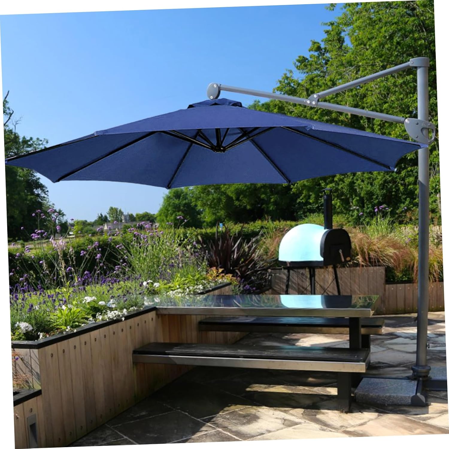 Patio Umbrella Canopy Replacement Rain Outdoor Umbrella Cloth Bone Canopy for Beach Use Easy Install Storage Durable Shade