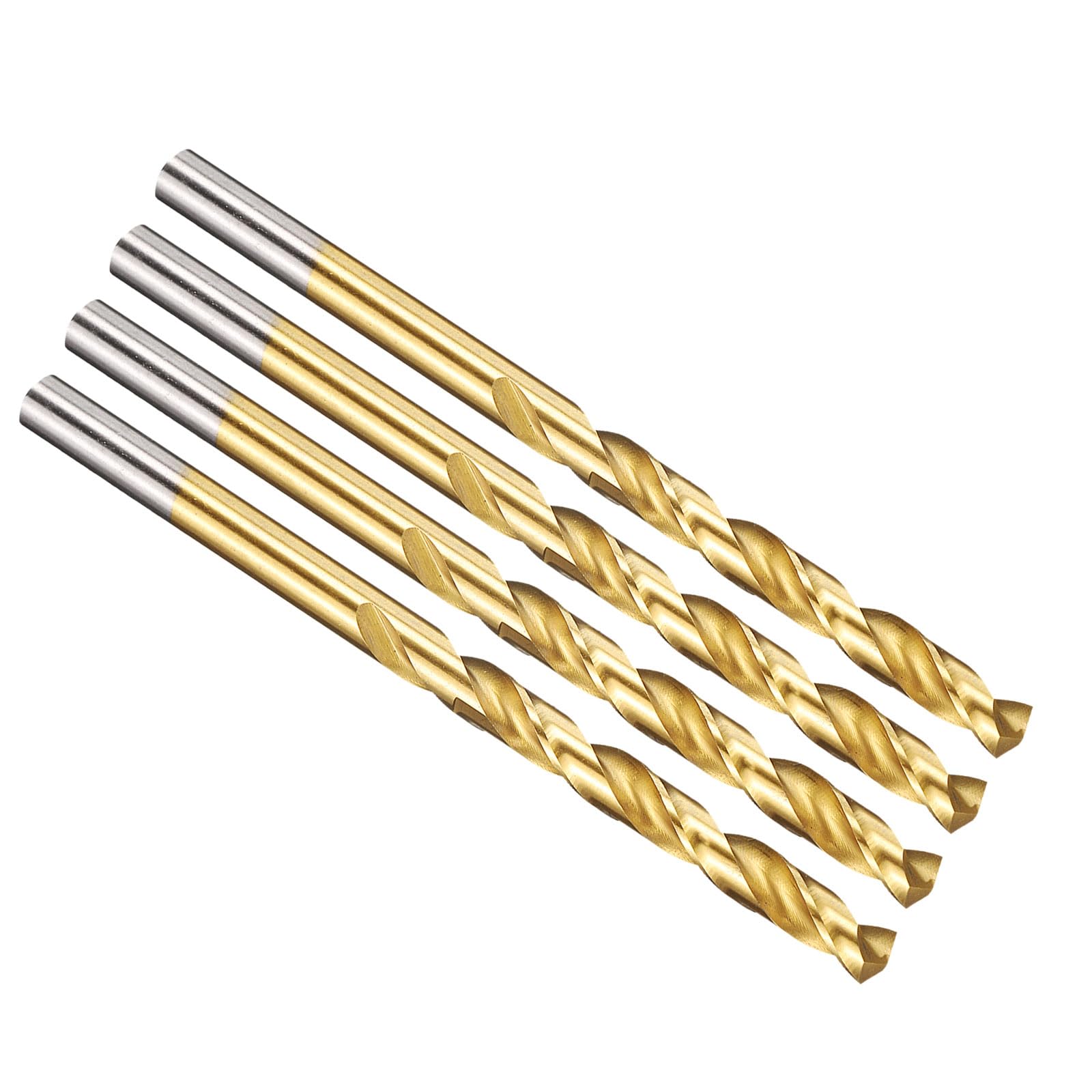 PATIKIL 6mm Drill Bit, Jobber Straight Shank M2 High-Speed Steel 135° Titanium Nitride TiN Coated for Stainless Steel Hard Metal - 4 Pack — image 1