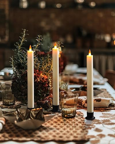 Vista 57 de Da by 3 velas parpadeantes sin llama, funcionan con pilas, con control remoto y tiempo, llama dinámica 3D LED 3D, 9.6 pulgadas para bodas, fiestas