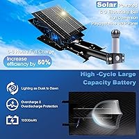 Vista 2 de Luces solares de calle Eleganted al aire libre, luces solares al aire libre impermeables de 10000 lúmenes del atardecer al amanecer, luces solares