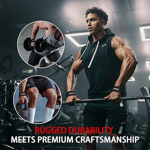 Miniatura 8 de TOPOKO Correas de muñeca de levantamiento para levantamiento de pesas, peso muerto, levantamiento de potencia y entrenamiento de fuerza, correas de