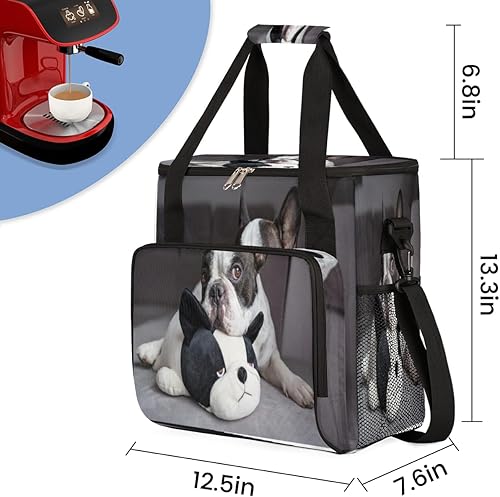 Miniatura 2 de Bolsa de transporte para cafetera de cachorros con patrón de dibujos animados para Keurig K-Mini o K-Mini Plus K-Mini Plus K-Cup, bolsa de viaje