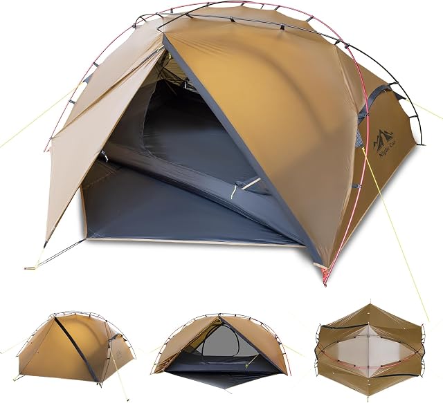 Night Cat Ultralight Backpacking Tent: Waterproof Lightweight Single People Camping Tent for Outdoor Hiking Trekking with Double Layers Aluminum Poles and Footprint