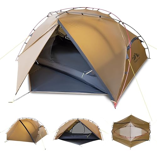 Night Cat Ultralight Backpacking Tent: Waterproof Lightweight Two People Camping Tent for Outdoor Hiking Trekking with Double Layers Aluminum Poles and Footprint