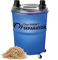 Rockler Dust Right Cyclone Dust Separator + 36" Hose - 10-Gal Translucent Bucket for Shop Vacs, Woodworking Dust Collection
