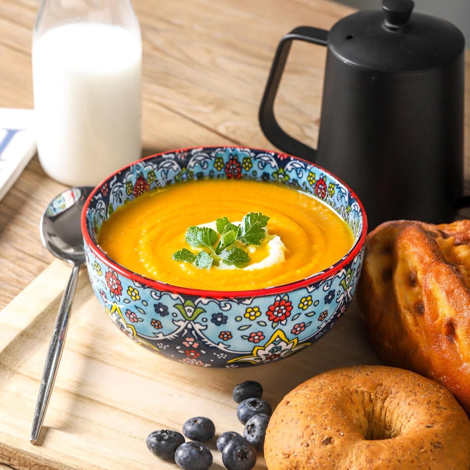 Glowworm 8 Oz Ramekins Set of 6, Ceramic Creme Brulee Ramekins, glowworm Cereal Bowls Set of 6, 26 Oz Ceramic Soup Bowls for Kitchen