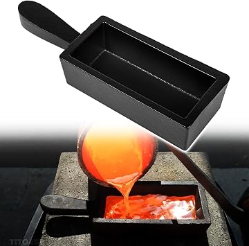 Upgraded 100 oz Troy Ounce Gold Bar Loaf Cast Iron Ingot Mold Perfect for Custom Smelting Pouring Melting Casting Refining Gold Silver Copper Aluminum Brass Precious Metals, 5.5 pounds