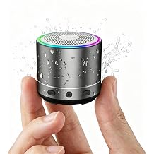 Mini Bluetooth Speaker, Portable Speakers with RGB Lights, HD Stereo, Grey