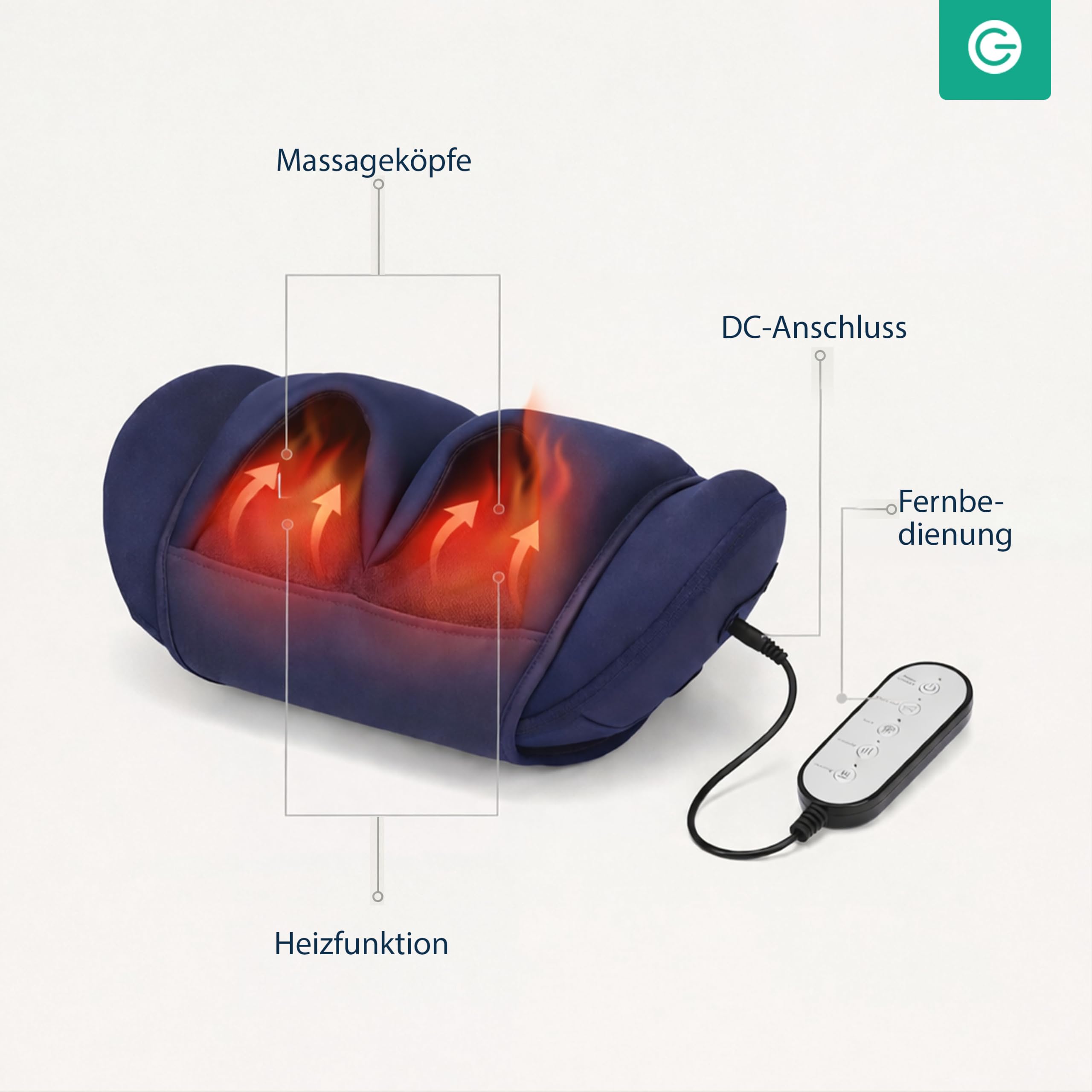 Silvergear® Massagegerät 3-in-1 | Füße, Waden & Rücken | 3 Intensitätsstufen | Wärmefunktion