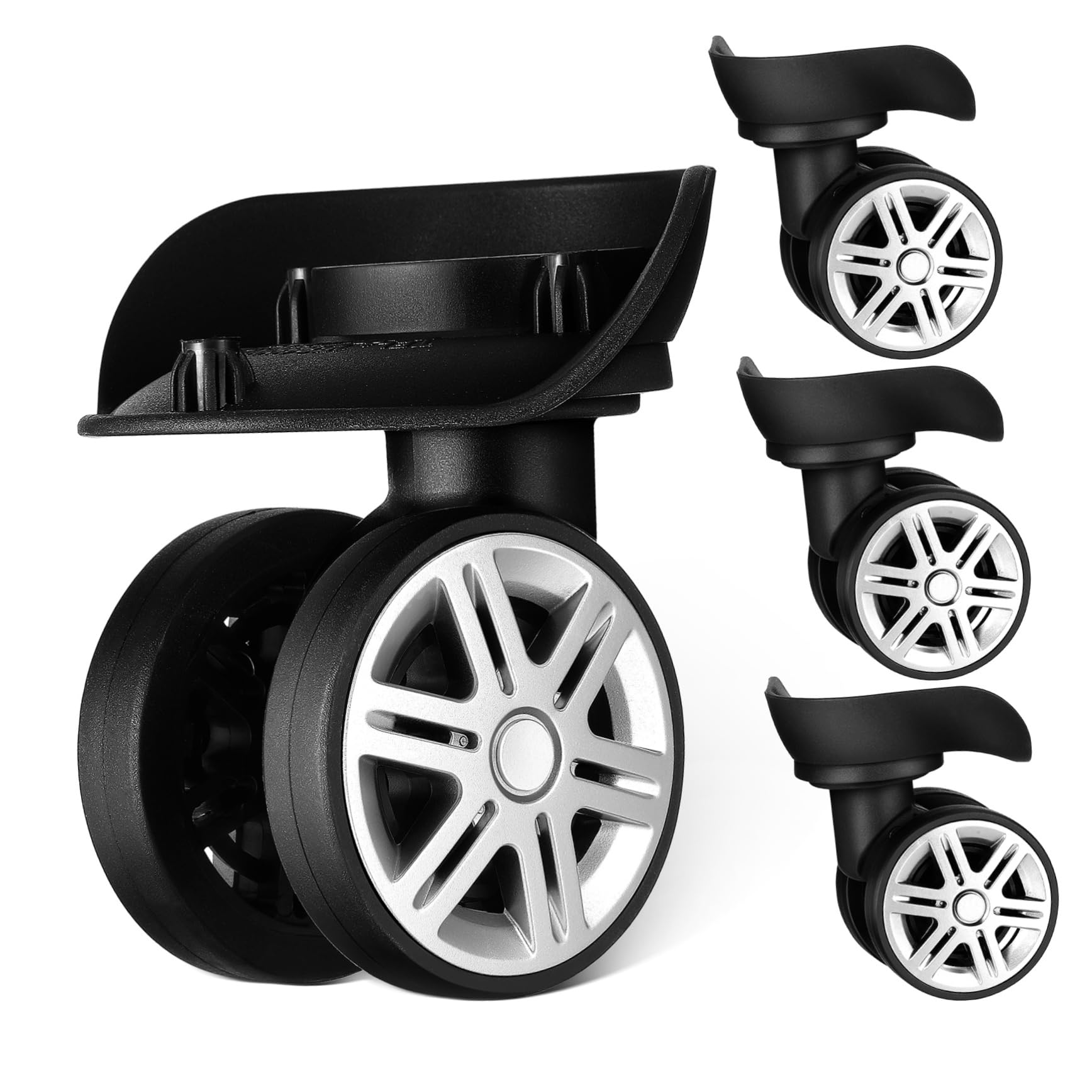 Kofferrollen ZubehöR - 2 Paar StrapazierfäHige Trolley RäDer GeräUscharme Und Flexibel FüR Verschiedene Koffer Modelle - 11X9.8X6Cm