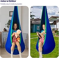 Vista 7 de Asiento de Columpio Tipo Cápsula para Niños, Máximo 300 Libras, Silla Columpio Sensorial para Niños para Interiores y Exteriores, Silla Hamaca