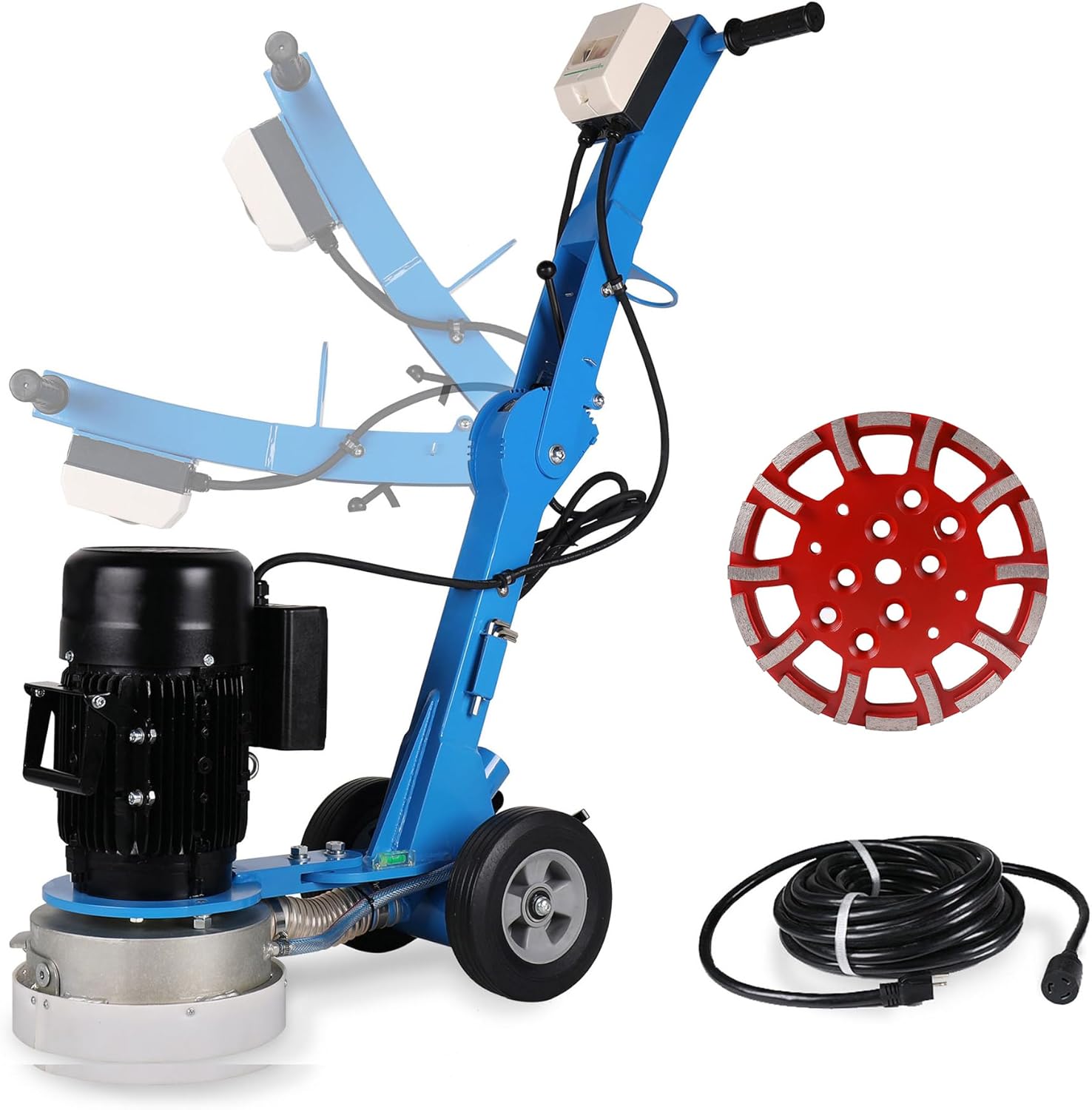 Concrete Floor Grinder Polishing Machine 1.5HP, 1730 RPM Concrete Grinder Machine with Grinding Head, 110v Floor Grinder Machine with 59" Extended Power Line