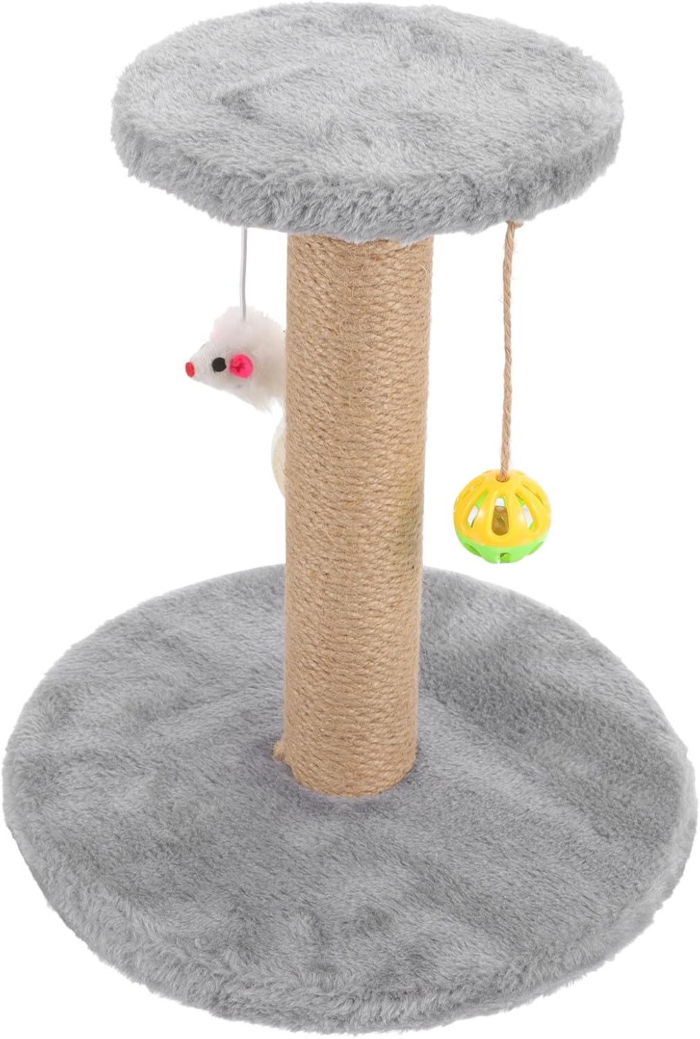 UPKOCH Multifunctional Small Cat Scratching Post Sisal Climbing Pole Indoor Cat Climber Gray Pet Scratcher Tower for Kittens and Small