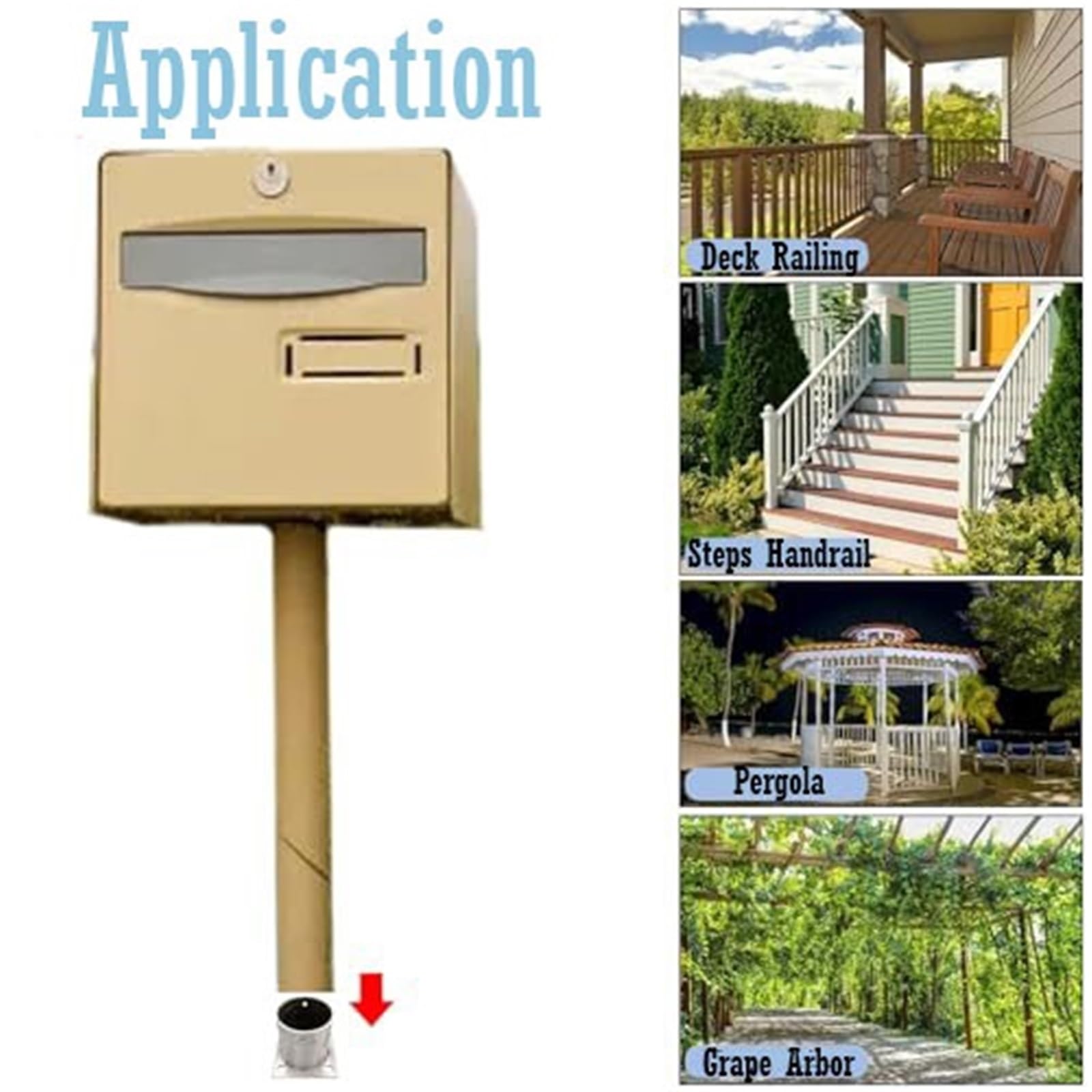Base de poste redonda resistente para cobertizos de madera, patios, vallas, soporte de acero inoxidable, color plateado, diámetro de 100 x 100 mm, fácil instalación
