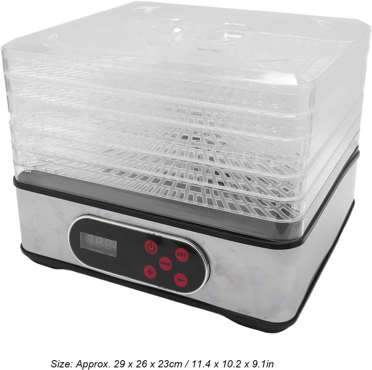 Luqeeg Food Dehydrator, Adjustable Timer and Temperature, Compact Design, Electric Drying Machine for Meat Beef Fruits Vegetables, Suitable for Home and Small Kitchen (A)