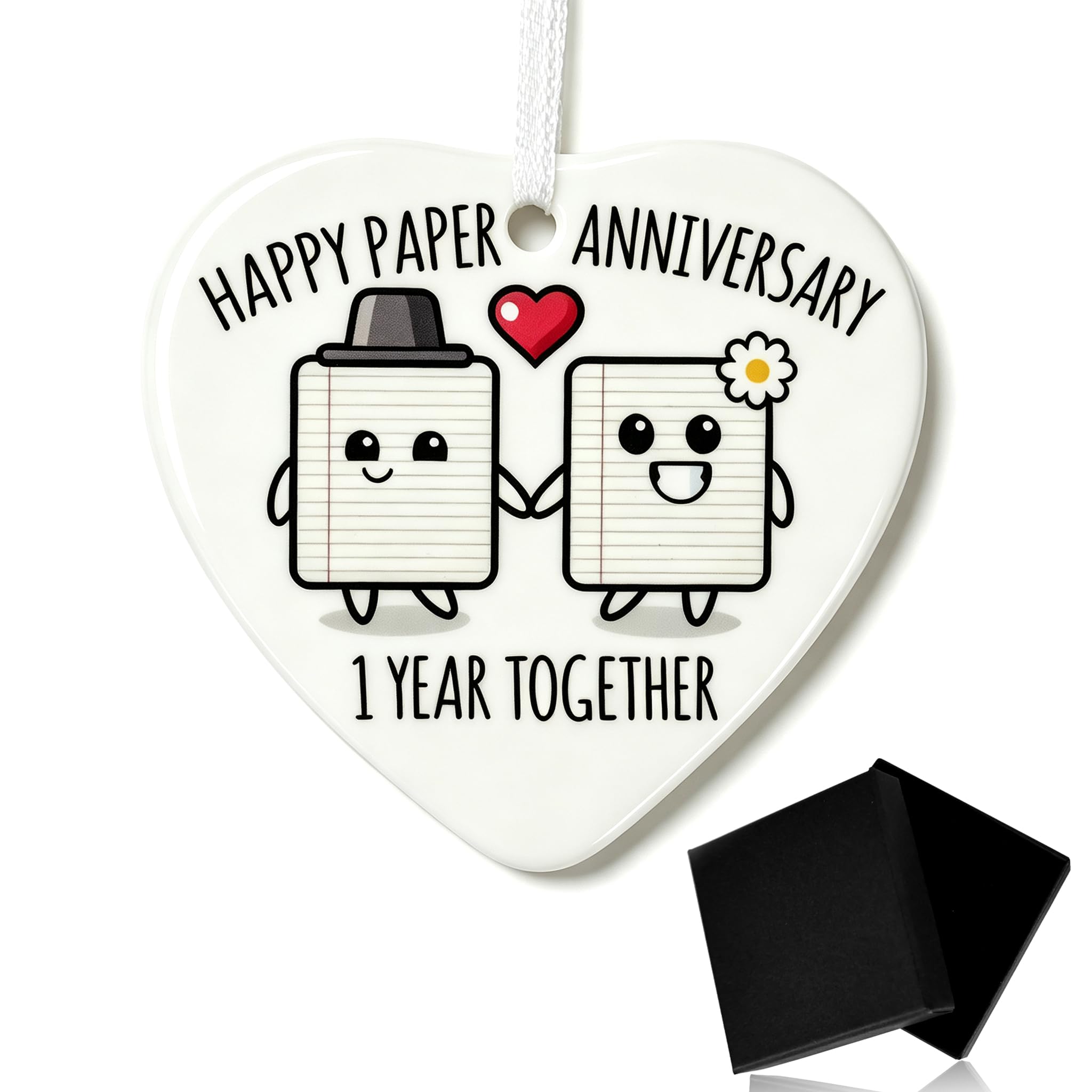 Mitibet 1st Wedding, 1 Heart Ceramic Ornament, Gift Box