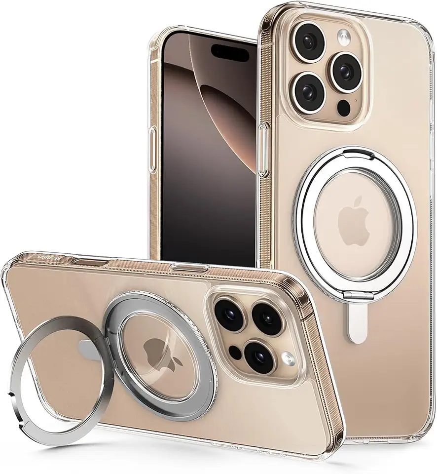 UGREEN iPhone 16 Pro Magsafe Clear Case Innovative 360° Ring Stand