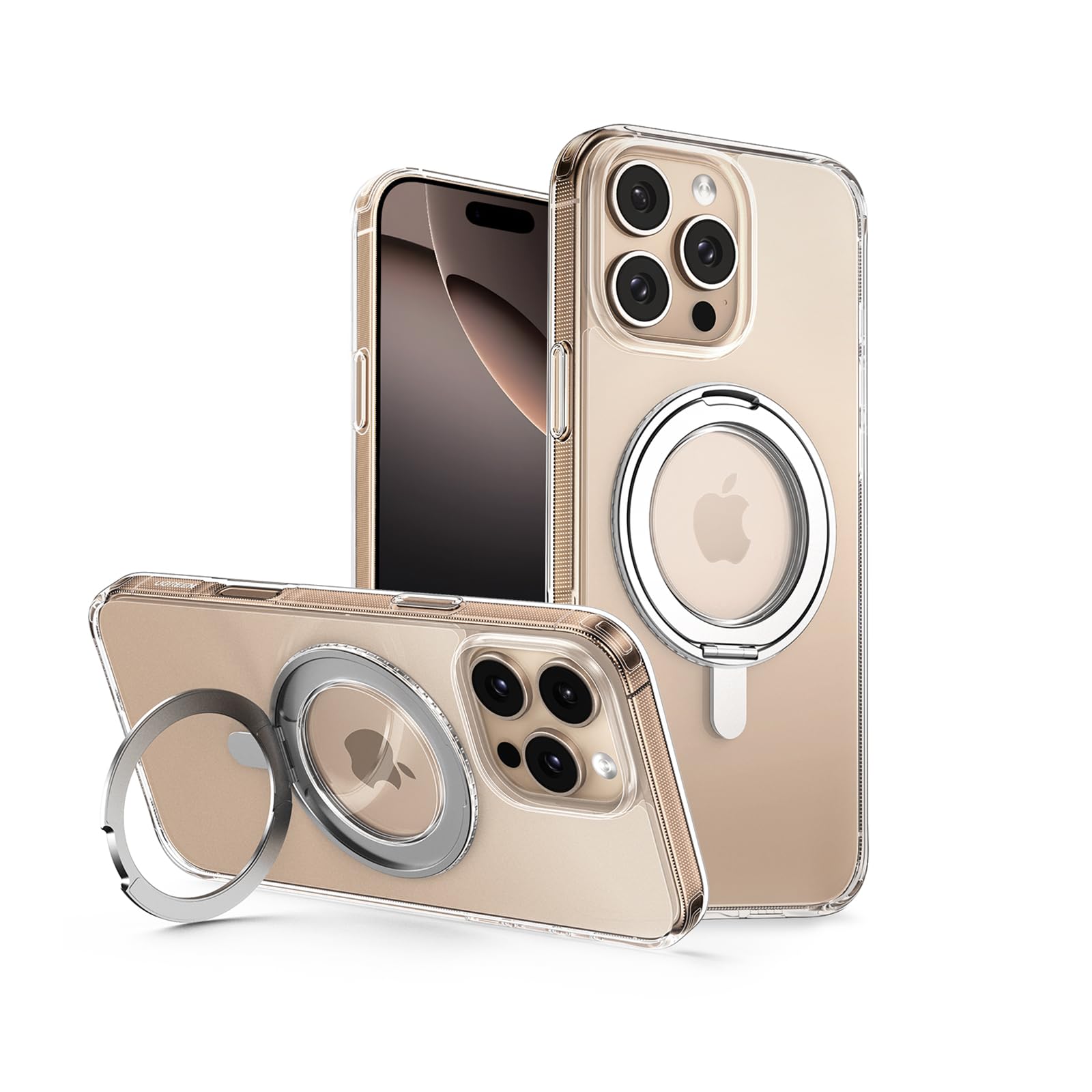 UGREEN iPhone 16 Pro Case MagSafe (MagU), Innovative 360° Magnetic Ring Stand, MIL-Grade Protection, Anti-Scratch, Camera Protective Clear Cover, Ultra Slim for iPhone 16 Pro 6.3 inch Accessories