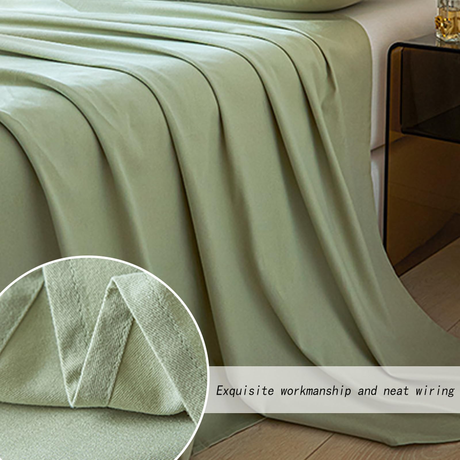 Bettlaken ohne Gummizug 240 x 270 cm mit Kissenbezug weiches und pflegeleichtes Betttuch Baumwolle für Hotels und Pflegeeinrichtungen braun