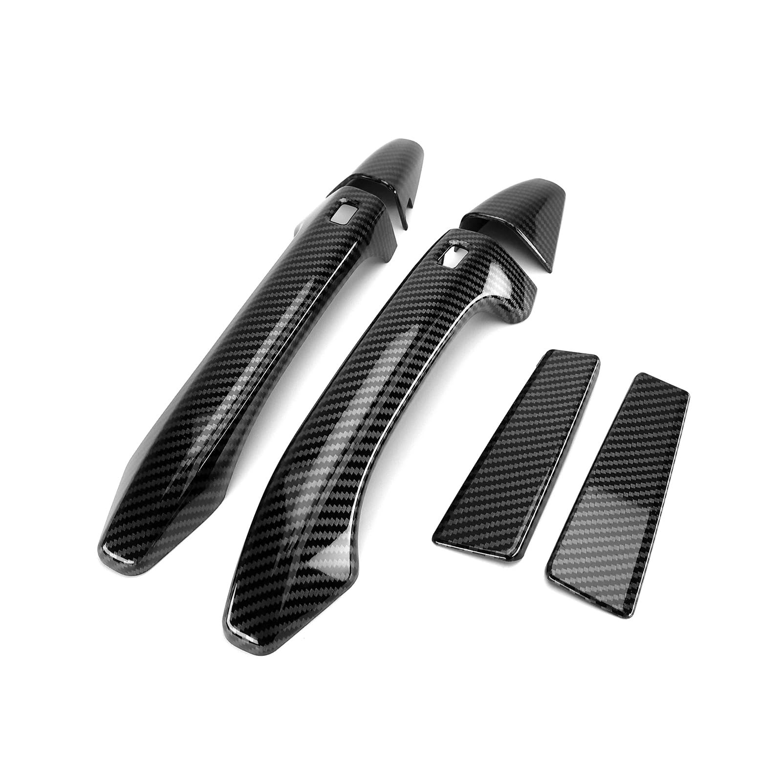 RDWSPLI Exterior Handle Shell Compatible with Kia for K4 2025 2026 Carbon Fiber Glossy Black Car Door Handle Cover Trim Styling Accessories
