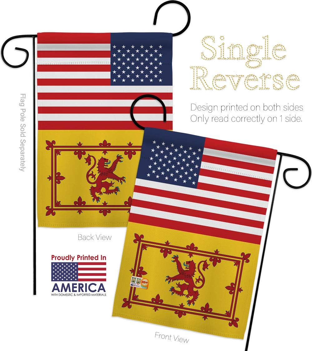 Royal Banner of Scotland US Friendship Garden Flag Set Wall Holder Regional USA American Alliance World Country Particular Area Small Decorative Gift Yard House Made In 13 X 18.5
