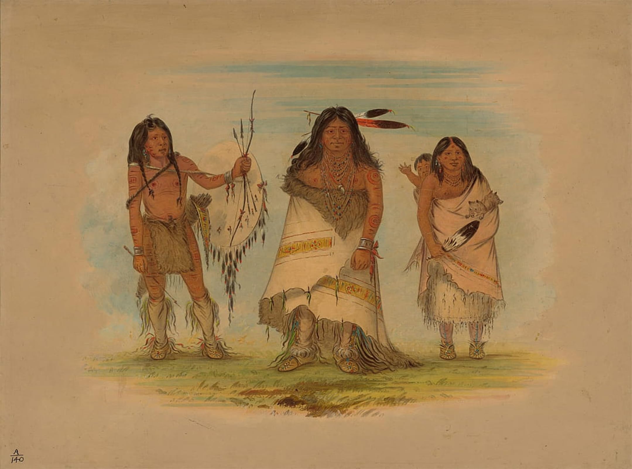 Pintura al óleo Camanchee Chief de George Catlin que transforma tu salón 5