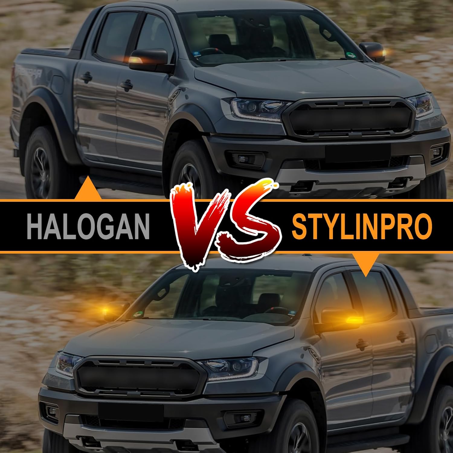 Sequential LED Side Mirror Marker Light Compatible with 2019-2023 Ford Ranger Lariat 2012-2019 T6 Raptor Wildtrak 2015-2019 Everest U375 UA, Mirror Turn Signal Light, Smoked Lens