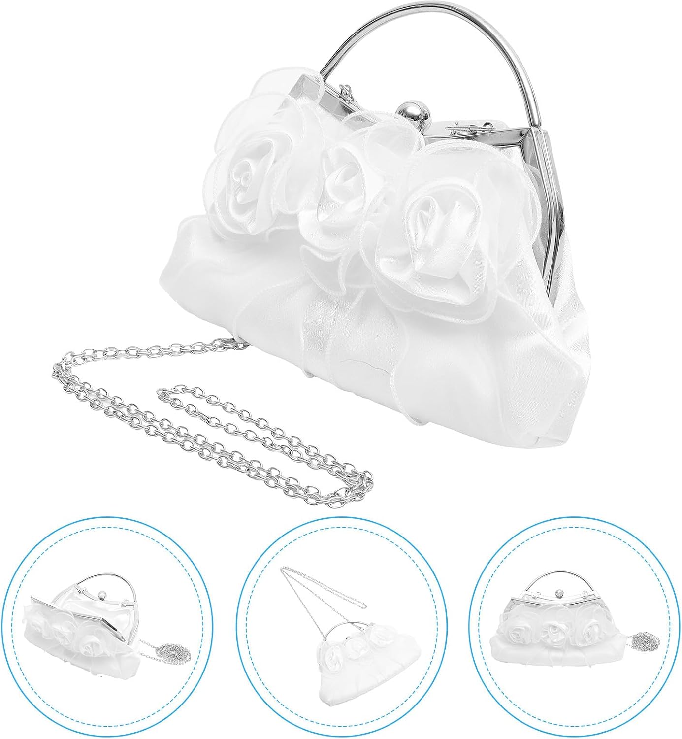 Elegant Floral Evening Bag for Women, Handmade Wedding Clutch Purse with Detachable Shoulder Strap, Party Handbag for Wedding Guests, Formal Floral Clutch