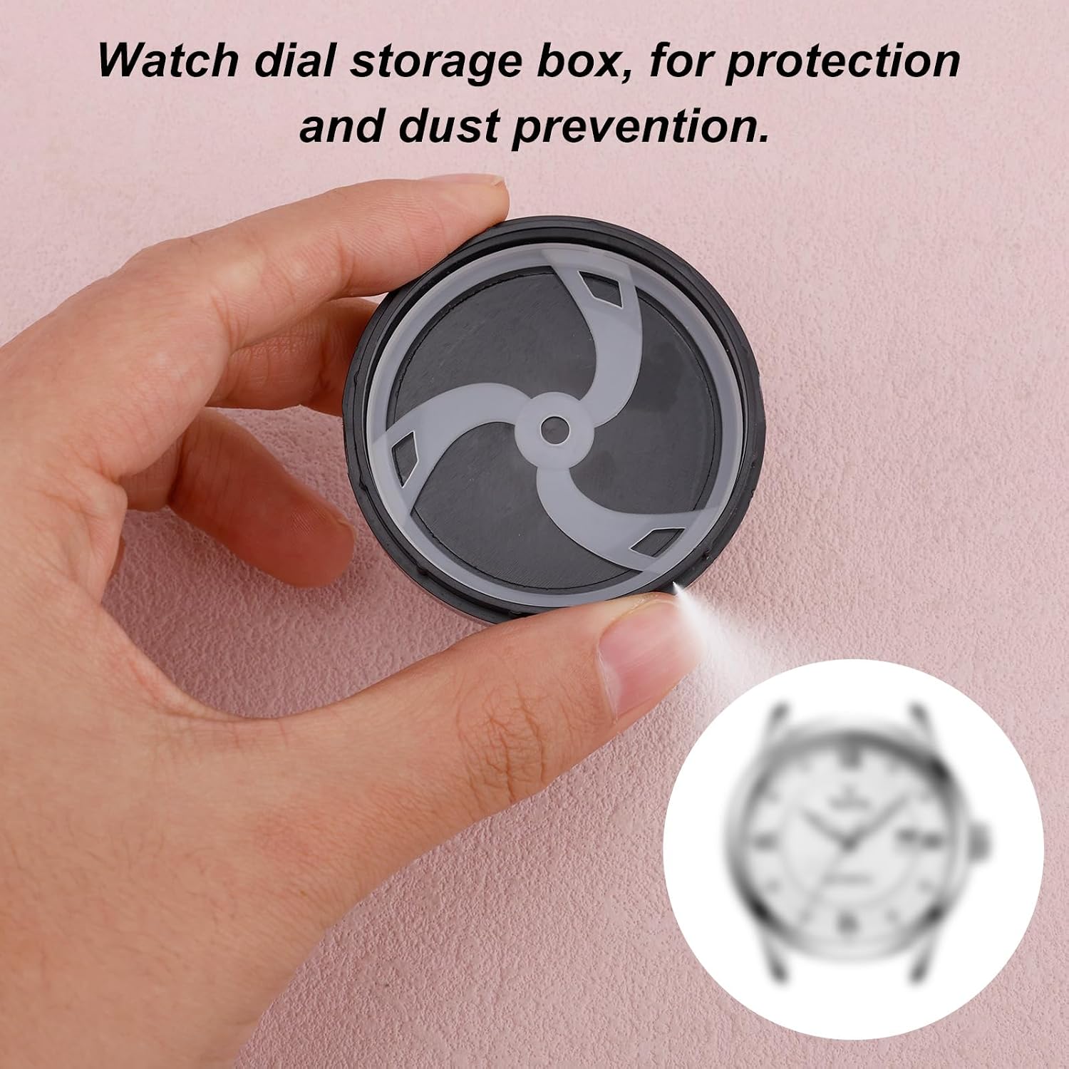 Penitue 2 Pack Watch Dial Storage Box, 5.1cm/2 Inch Diameter Watch Dial Storage Holder Case for Display Repair Organization Travel Protective Dials Organizer for Watchmakers & Collectors