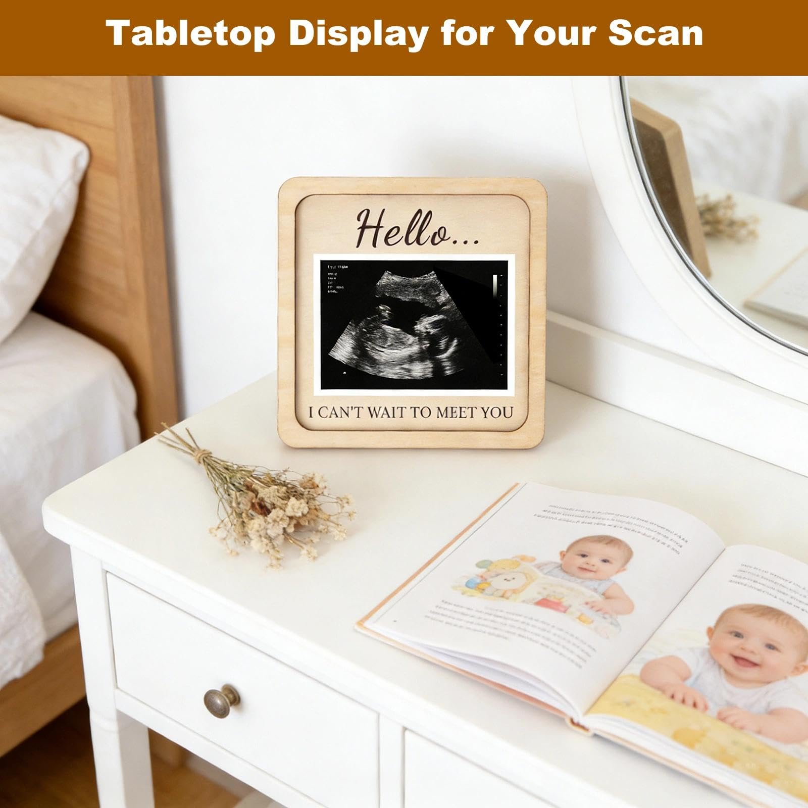 Baby Scan Photo Frames, 4.25'' x 4.25'' Ideal Scan Photo Gift for Baby Announcement & Gender Reveal - Image 4