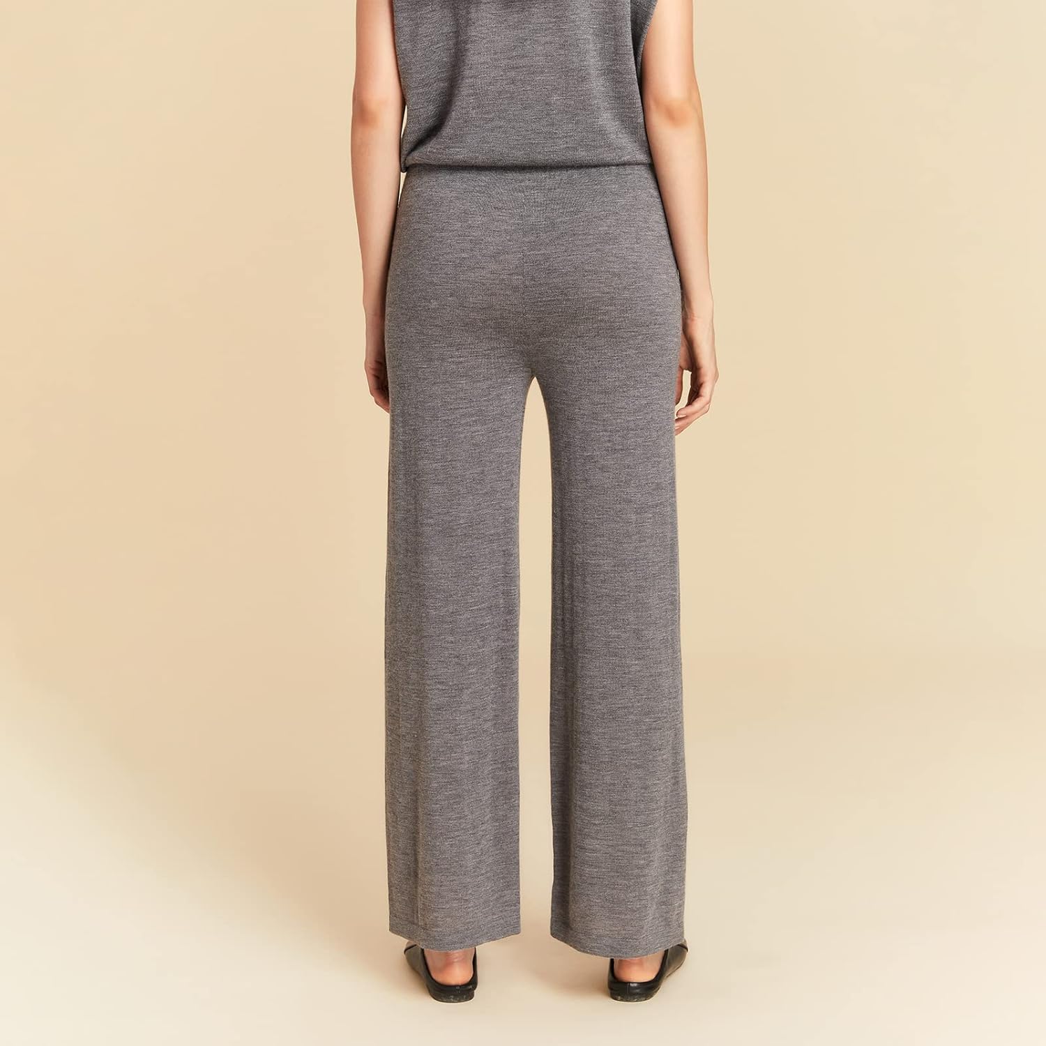 GreenMount Women's Summer Wool Cashmere High Waist Casual Wide Leg Long Pants with Pockets - Image 4