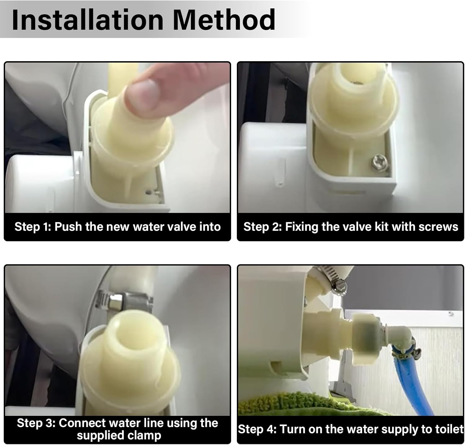 2 Set 385311641 Upgraded RV Water Valve Kit, Fits for Sealand Dometic Toilets 300, 301 310, 311, 320, 321 Series Pedal-flush Toilet, Camper Trailer Toilet Pedal flush Toilets with Flush Ball Seal