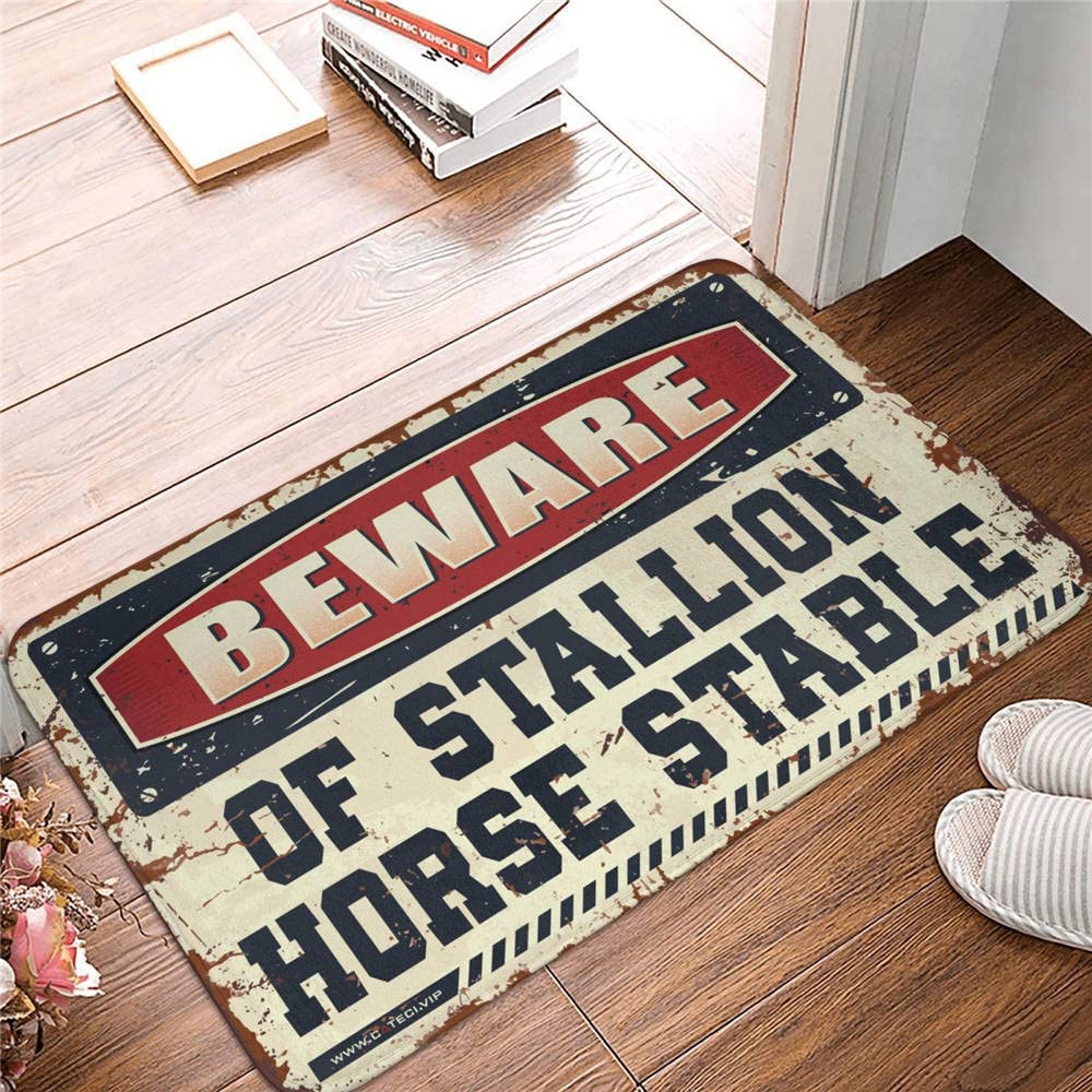 Tapis écurie chevaux motif Stallion avec revêtement spécial porche